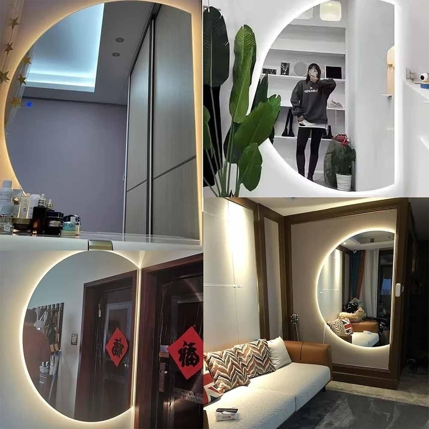 ZXDTVFGN 51インチラージ、ハーフムーン、3色バックライト付きフル